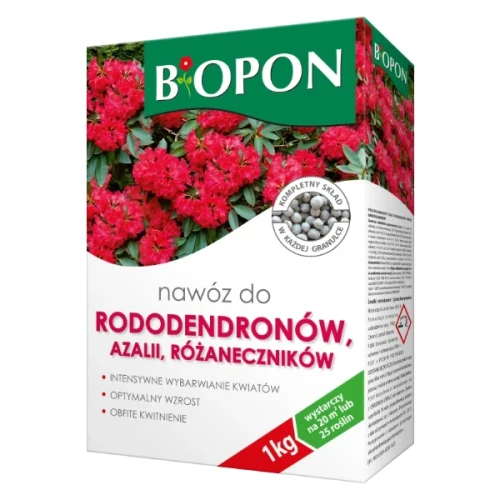Nawóz granulowany do rododendronów i azalii Bopon, karton 1 kg.