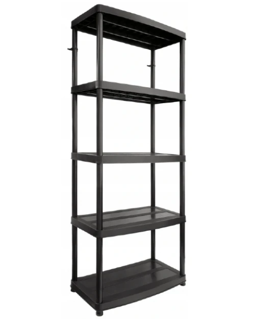 Regał plastikowy wzmocniony 180x74x40 cm z pięcioma półkami o nośności 250 kg.