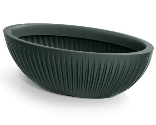 Donica dekoracyjna owalna antracyt 58 cm Latia Oval.