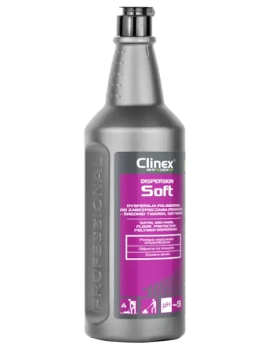 Clinex Dispersion Soft to profesjonalny preparat zabezpieczający do posadzek, oparty na bazie polimerów akrylowych. Opakowanie 1000 ml.