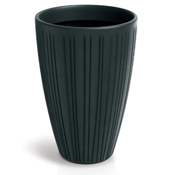 Zdjęcie produktowe donicy dekoracyjnej czarnej 40 cm Fero Round High Ethick.