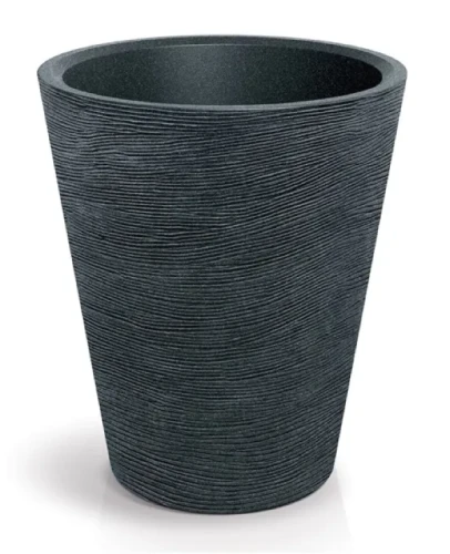 Donica ozdobna okrągła czarna 60 cm Tubra Round Ethick.