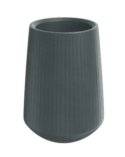 Ekskluzywna grafitowa donica ogrodowa i tarasowa 40 cm Ethick Coro Bowl High o designerskiej formie.