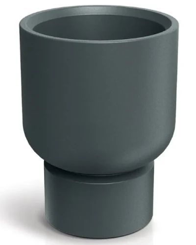 Ekskluzywna donica ogrodowa i tarasowa grafitowa 40 cm Molta Base Round o designerskiej formie.