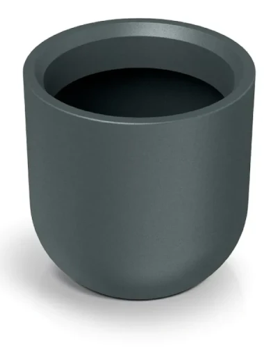 Zdjęcie produktowe donicy dekoracyjnej grafitowej 48 cm Molta Round High na białym tle.