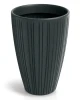 Nowoczesna ozdobna donica 35 cm Fero Round Midl o eleganckiej fakturze, idealna do domu i na taras.