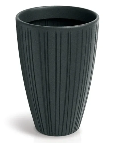Nowoczesna ozdobna donica 35 cm Fero Round Midl o eleganckiej fakturze, idealna do domu i na taras.