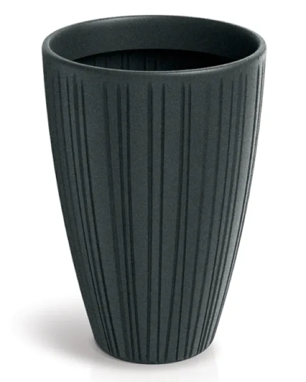 Nowoczesna ozdobna donica 35 cm Fero Round Midl o eleganckiej fakturze, idealna do domu i na taras.