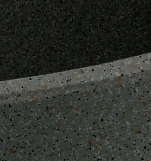 Przybliżenie na elegancką doniczkę 35 cm Fero Round Midl o designerskiej formie i grafitowym kolorze.