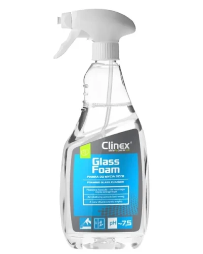 Clinex Glass Foam - profesjonalna pianka do szyb, butelka ze spryskiwaczem 650 ml.