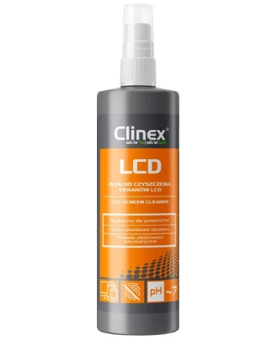 Clinex LCD - płyn do czyszczenia ekranów LCD, butelka z atomizerem o pojemności 200 ml.
