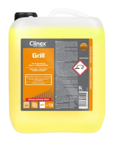 Clinex Grill - profesjonalny płyn do mycia grilla i piekarnika, butelka z zapasem 5 L.