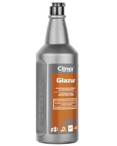 Clinex Glazur – profesjonalny płyn do mycia glazury, opakowanie: butelka 1 L.