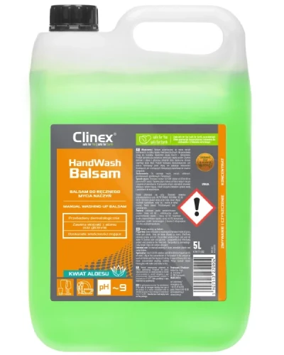 Clinex HandWash Balsam - profesjonalny płyn do mycia naczyń, opakowanie: butelka 5 L.