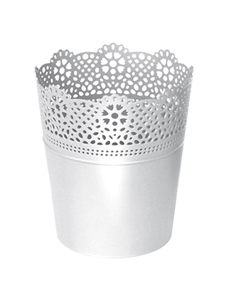 prosperplast oslonka na doniczke lace biala