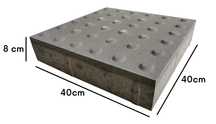 rozmiar szarej płyty braille'a