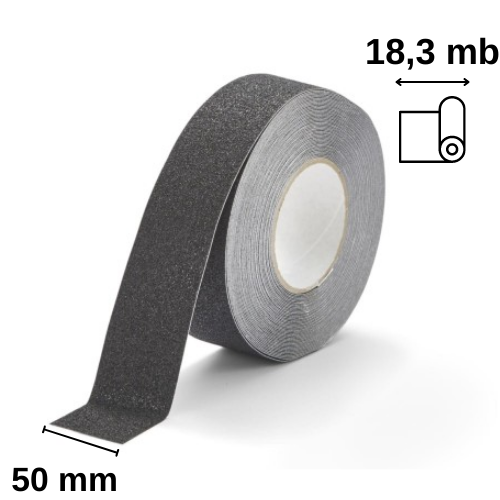 taśma antypoślizgowa w kolorze czarnym rolka na białym tle