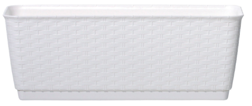 Doniczka rattan z podstawką biała 39 cm Ratolla P - 2