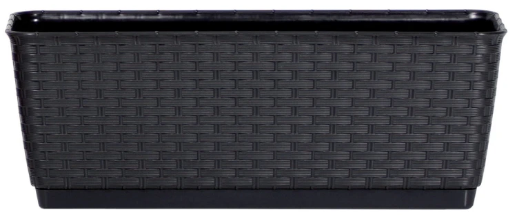 Doniczka długa z podstawką antracyt 39 cm Ratolla P