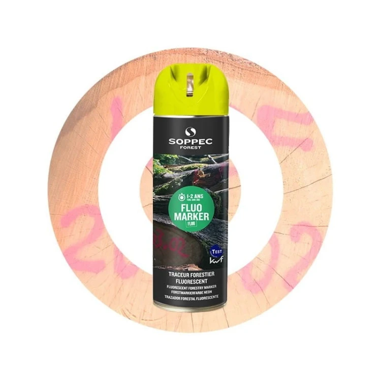 Farba Spray do znakowania drewna Soppec Fluo Marker żółty, puszka 500 ml