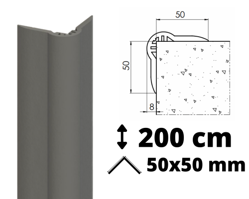 Narożnik gumowy Flex 200 cm, 50z50 mm.