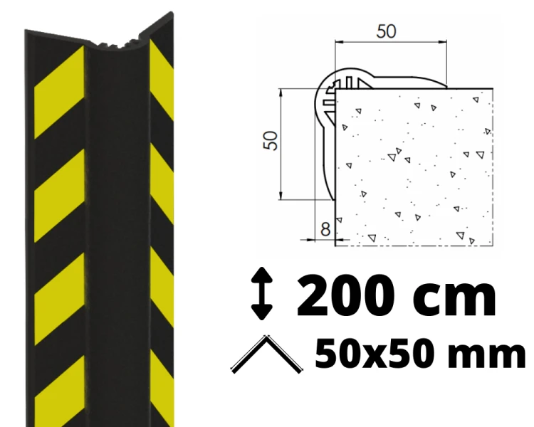 Narożnik ostrzegawczy gumowy 200 cm Flex