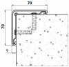 Narożnik PVC + rdzeń aluminium 150 cm ConvexAL schemat