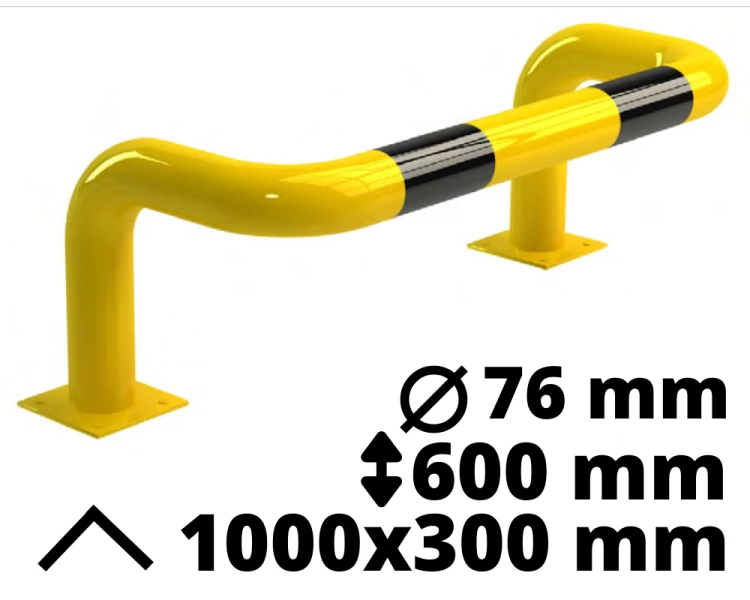 Odbojnica stalowa U2 h=600mm szer=1000mm Ø76mm.png