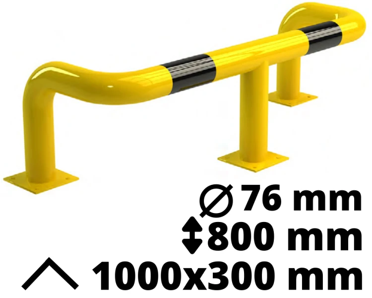 Odbojnica stalowa U3 h=800mm szer=1000mm Ø76mm.png