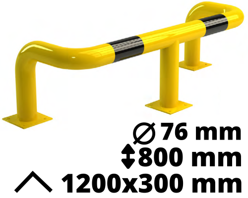 Odbojnica stalowa U3 h=800mm szer=1200mm Ø76mm.png