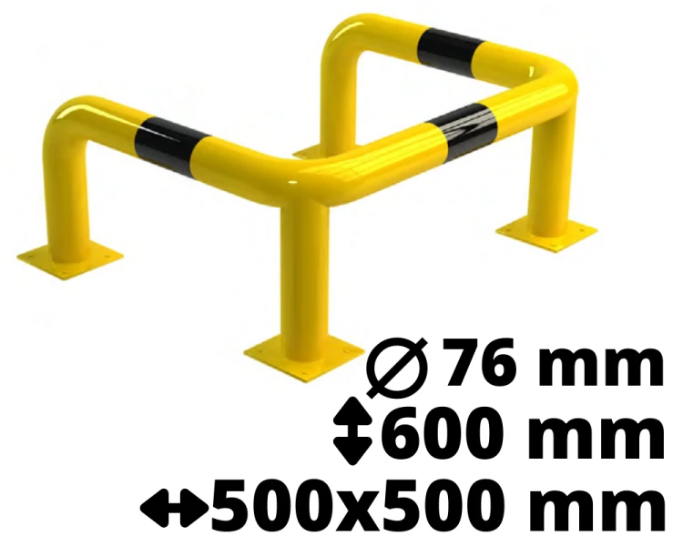 Odbojnica stalowa U4 h=600mm 500x500mm Ø76mm.png