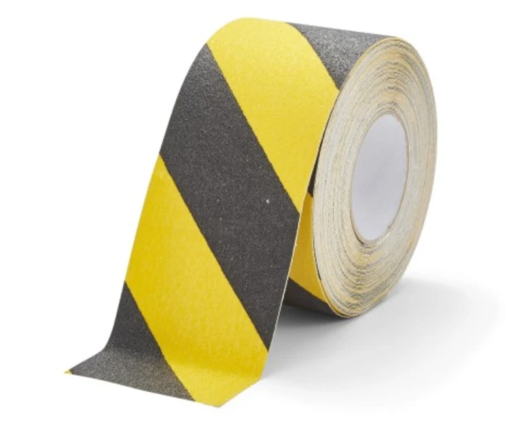 Taśma antypoślizgowa ostrzegawcza czarno-żółta 100 mm rolka.png