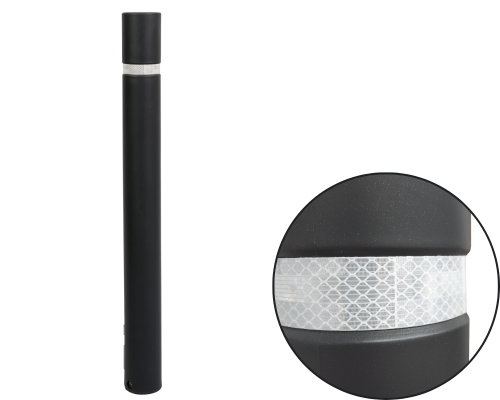 Słupek miejski z taśmą odblaskową 100 cm czarny.png