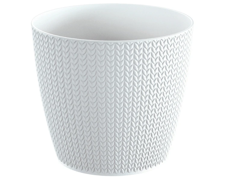 Doniczka okrągła teksturowana biała 1L Wheaty.png