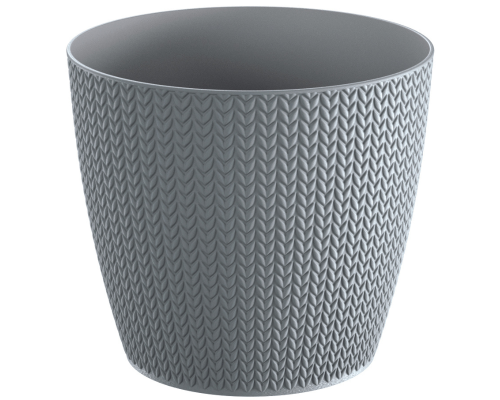 Doniczka okrągła teksturowana szara 2L Wheaty.png