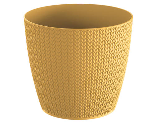 Doniczka okrągła teksturowana musztardowa 9L Wheaty.png