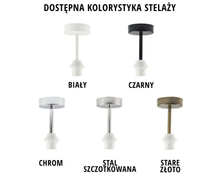 Lampa plafon sufitowy 30 cm WENECJA kolorystyka stelaży