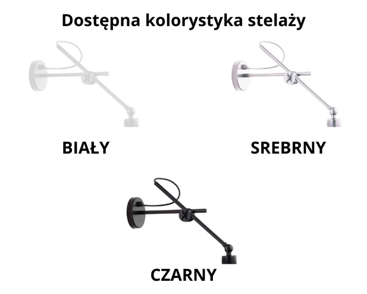 Designerski kinkiet ruchomy na wysięgniku HAMILTON kolory STELAŻY.png