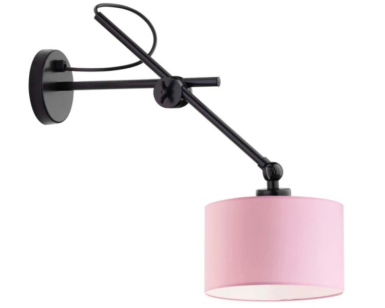 Designerski kinkiet ruchomy na wysięgniku HAMILTON różowy.png