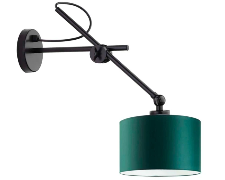 Designerski kinkiet ruchomy na wysięgniku HAMILTON zieleń butelkowa.png