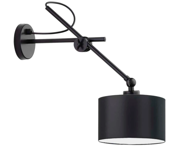 Designerski kinkiet ruchomy na wysięgniku HAMILTON czarny.png