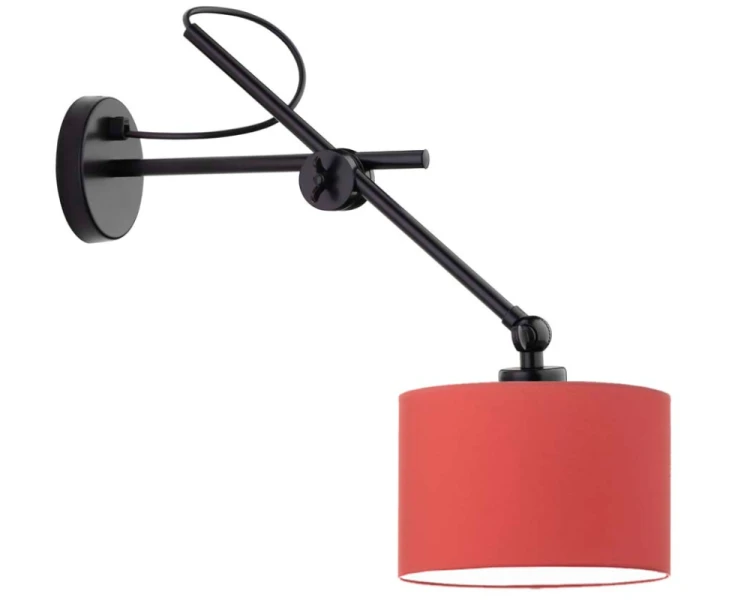 Designerski kinkiet ruchomy na wysięgniku HAMILTON czerwony.png