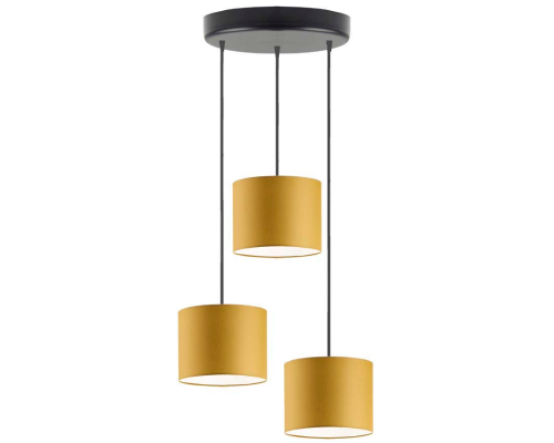 Lampa wisząca trzypunktowa regulowana 120cm PUEBLO jasny musztardowy.png