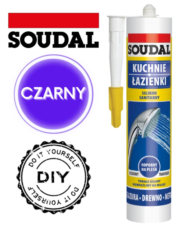 Czarny silikon sanitarny Soudal