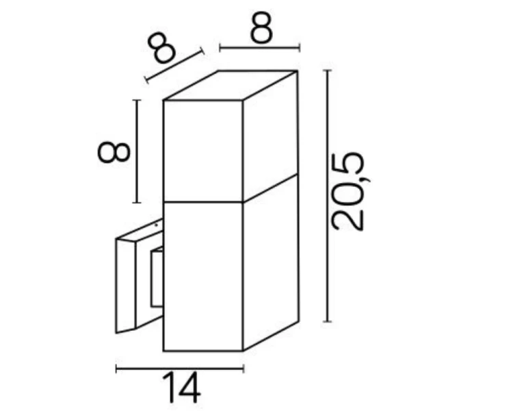 Lampa na elewację zewnętrzna czarna CB-K BL rysunek techniczny.png