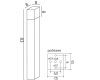 Lampa słupek do ogrodu wysoki 83cm czarny CB-830 BL rysunek techniczny.png
