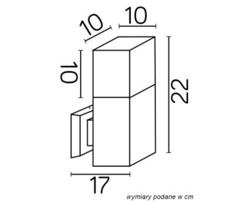 Lampa na elewację kinkiet na zewnątrz 22cm srebrny CB-MAX K AL  - 2
