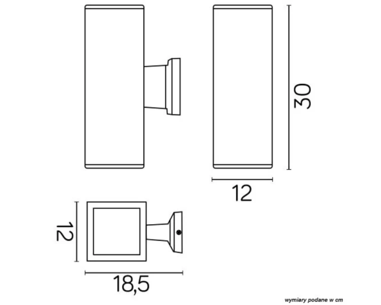 Lampa kinkiet na zewnątrz elewacyjny dwukierunkowy 30cm ADELA 8001 DG - 5