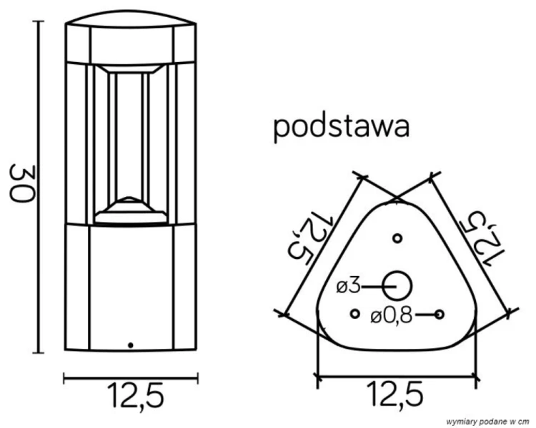 Lampa zewnętrzna ogrodowa stojąca 30cm ciemny popiel GL 11201 - 3