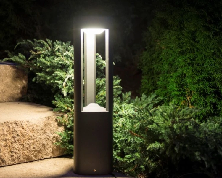 Wysoka lampa do ogrodu słupek 80cm ciemny popiel GL 11205 - 3